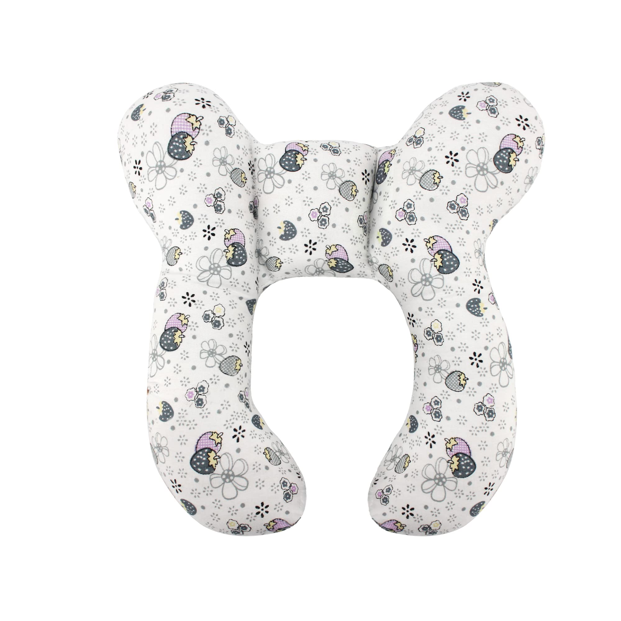 WENDSIM Baby Travel Pillow ，Baby Head Neck Body Support Pillow for Newborn Infant Toddler，Baby Travel Pillow for PushchairCar SeatTravel (Strawberry Flower)