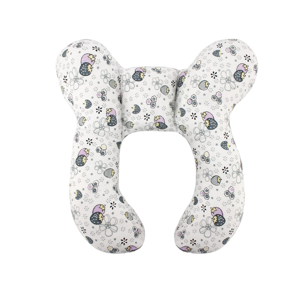 WENDSIM Baby Travel Pillow ，Baby Head Neck Body Support Pillow for Newborn Infant Toddler，Baby Travel Pillow for PushchairCar SeatTravel (Strawberry Flower)