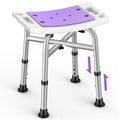 Hiqufet Shower Chair for Inside Shower(450lb) 5 Height Adjustable Shower Stool Purple Padded Shower Seats for Adults Quick Assembly Heavy Duty Shower Bench for Inside Shower to Sit on